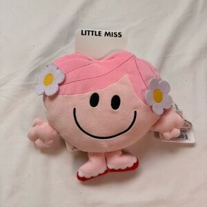 Little Miss Pink Smiley Plush with Flowers